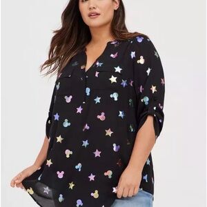 Disney Mickey Mouse Harper - black stars Georgette tunic blouse